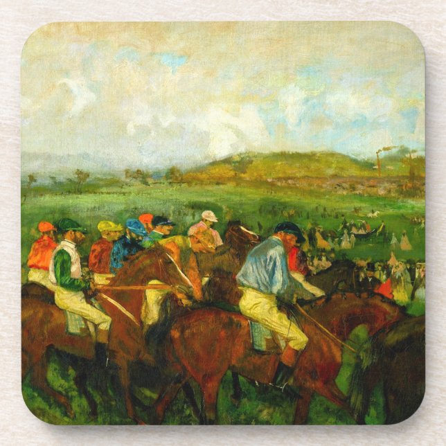 Edgar Degas Horseback Riding Beverage Coaster (Front)