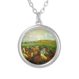 Edgar Degas Horseback Riding Silver Plated Necklace