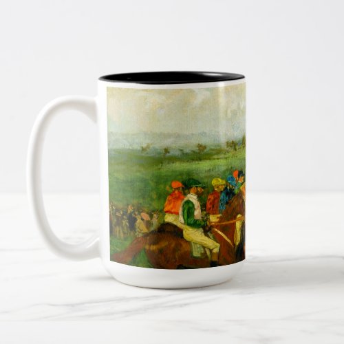 Edgar Degas Horseback Riding Two_Tone Coffee Mug