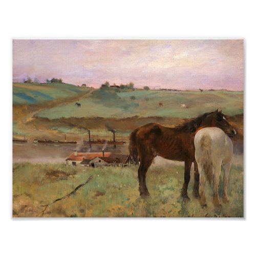 Edgar Degas _ Horses in a Meadow Photo Print
