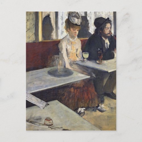 Edgar Degas  In a Cafe or The Absinthe Postcard