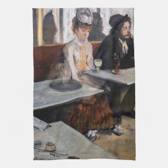 Edgar Degas - In a Cafe / The Absinthe Kitchen Towel (Vertical)