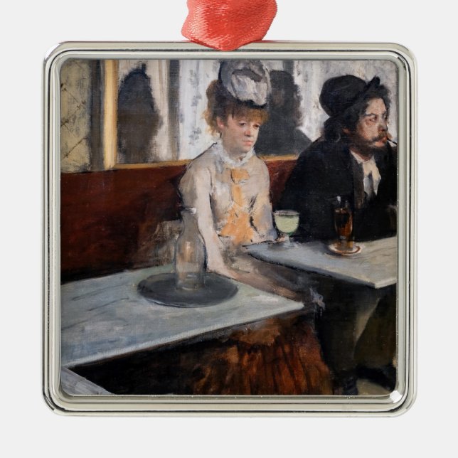 Edgar Degas - In a Cafe / The Absinthe Metal Ornament (Front)