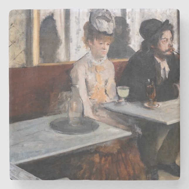 Edgar Degas - In a Cafe / The Absinthe Stone Coaster (Front)