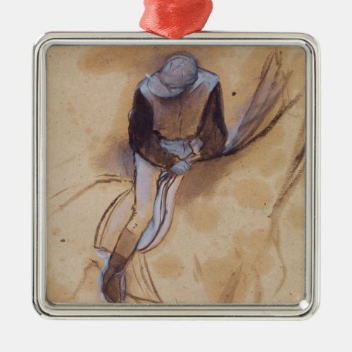 Edgar Degas  Jockey flexed forward standing Metal Ornament