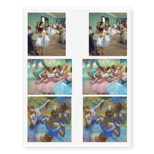 Edgar Degas - Masterpieces Selection Temporary Tattoos (Front)
