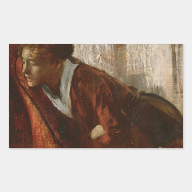Edgar Degas - Melancholy Rectangular Sticker (Front)