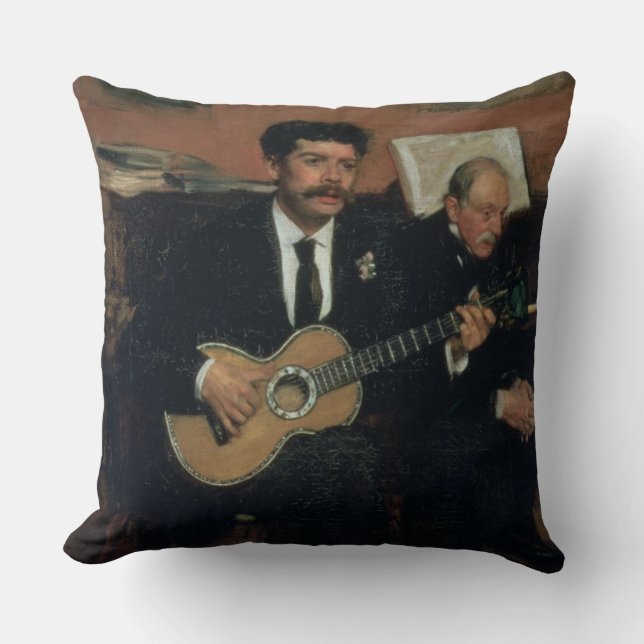 Edgar Degas | Portrait of Lorenzo Pagans Throw Pillow (Front)