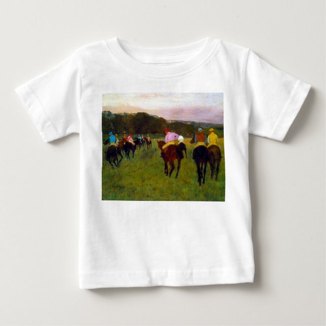 Edgar Degas Race Horses at Longchamp Baby T-Shirt (Front)