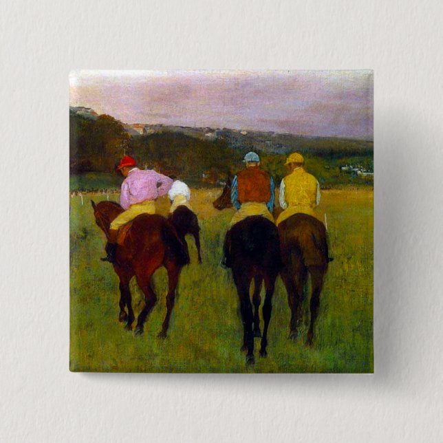 Edgar Degas Race Horses at Longchamp Button (Front)
