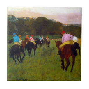 Edgar Degas Race Horses at Longchamp Ceramic Tile