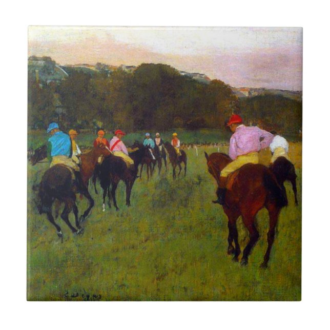 Edgar Degas Race Horses at Longchamp Ceramic Tile (Front)