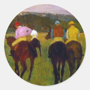 Edgar Degas Race Horses at Longchamp Classic Round Sticker