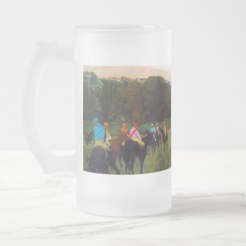 Edgar Degas Race Horses at Longchamp Frosted Glass Beer Mug