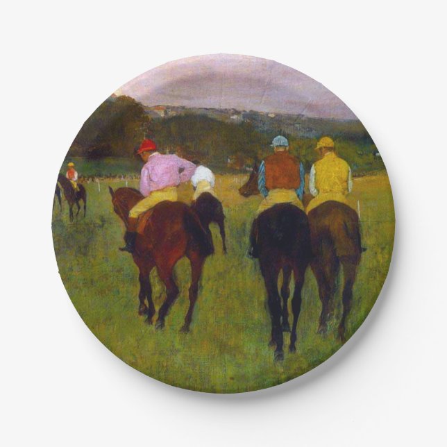 Edgar Degas Race Horses at Longchamp Paper Plates (Front)