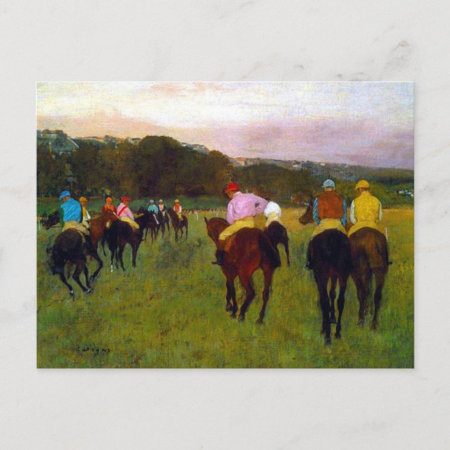 Edgar Degas Race Horses at Longchamp Postcard (Front)