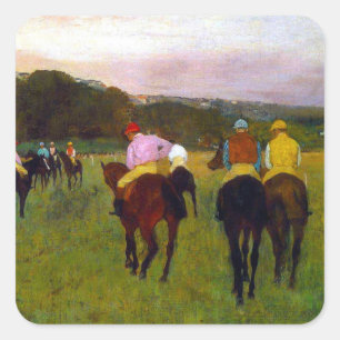 Edgar Degas Race Horses at Longchamp Square Sticker