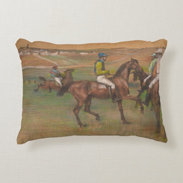Edgar Degas - Race Horses Decorative Pillow (Front)