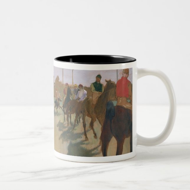 Edgar Degas | Race Horses in front of the Stands Two-Tone Coffee Mug (Right)