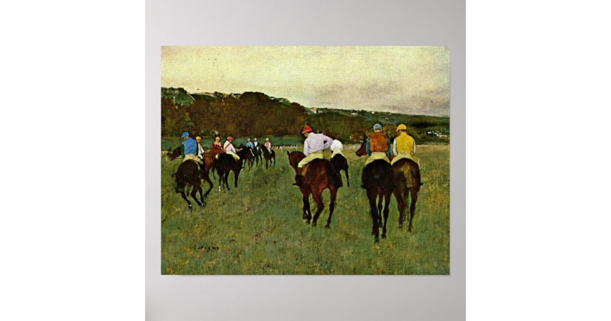 Edgar Degas - Racehorses in Longchamp Poster | Zazzle