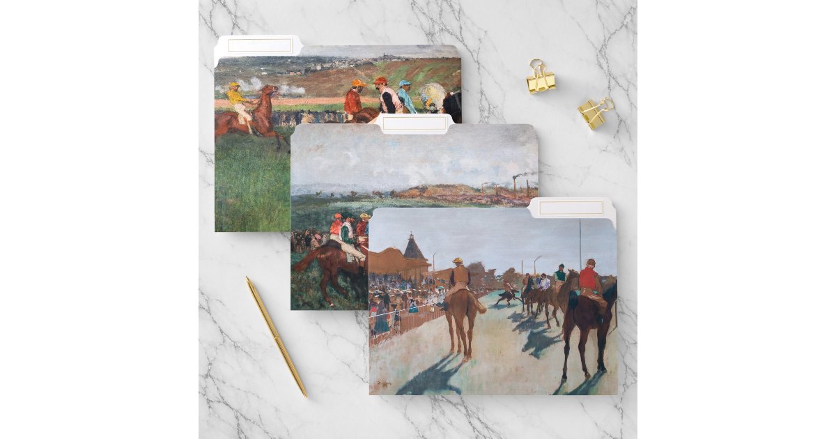 File Folder Racing Cars Edgar Degas - Racing Selection File Folder | Zazzle
