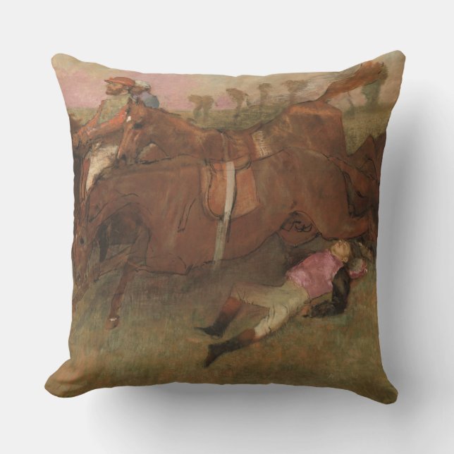 Edgar Degas | Scene from the Steeplechase Throw Pillow (Front)