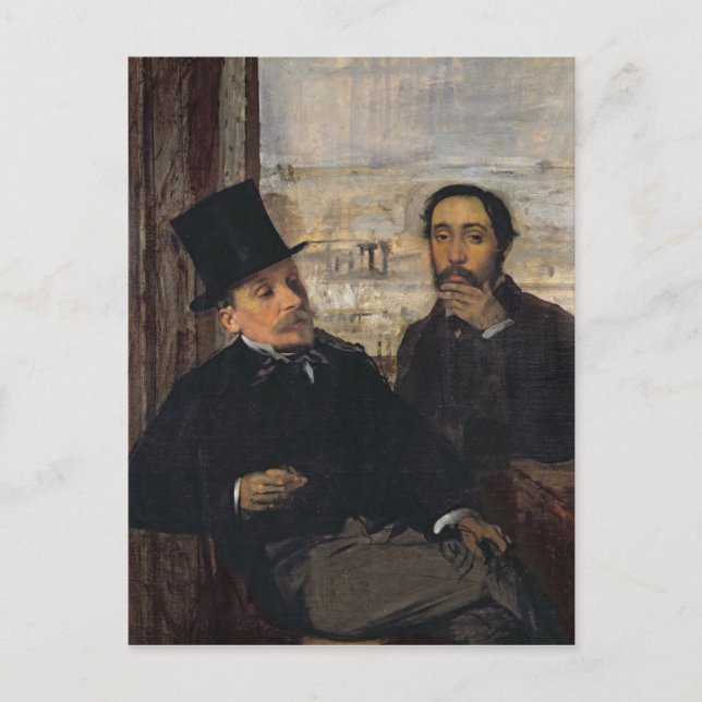 Edgar Degas | Self Portrait w Evariste de Valernes Postcard (Front)
