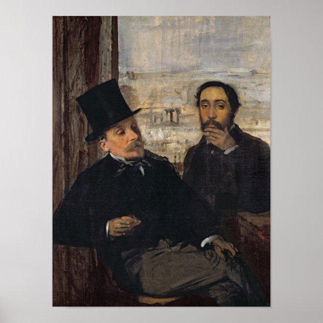 Edgar Degas | Self Portrait w Evariste de Valernes Poster (Front)