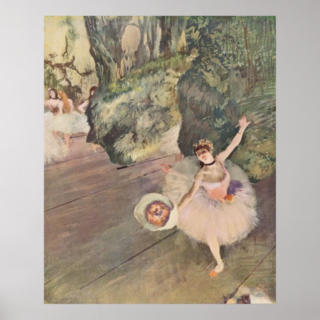 Edgar Degas Star of Ballet w/ Flowers 1878 pastel Poster (Front)
