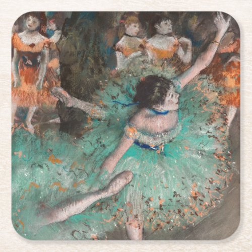 Edgar Degas _ Swaying Dancer  Dancer in Green Square Paper Coaster