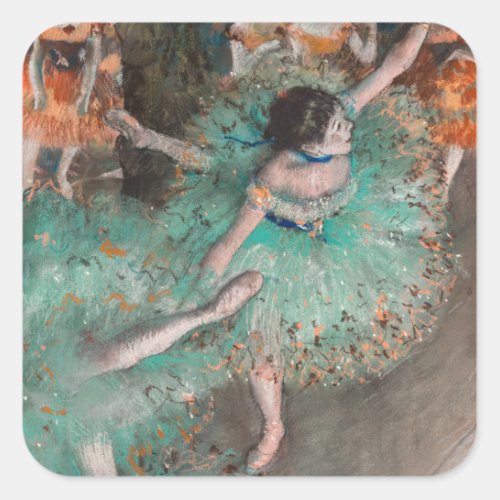 Edgar Degas _ Swaying Dancer  Dancer in Green Square Sticker