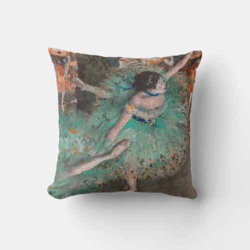 Edgar Degas _ Swaying Dancer  Dancer in Green Throw Pillow