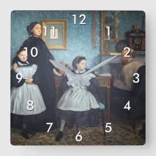 Edgar Degas - The Bellelli Family Square Wall Clock
