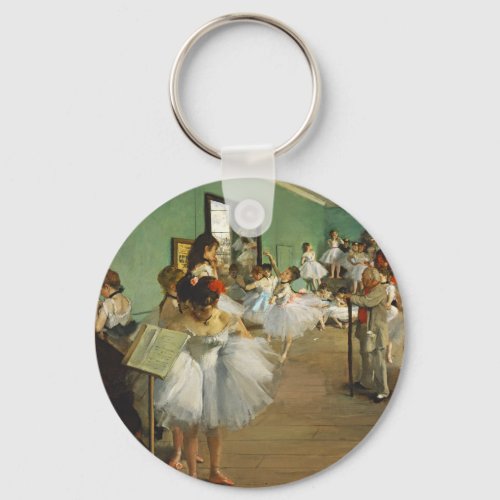 Edgar Degas The Dance Class Ballerina Painting Keychain