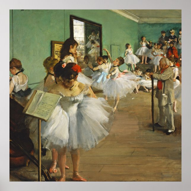 Edgar Degas The Dance Class Ballerina Painting Poster (Front)