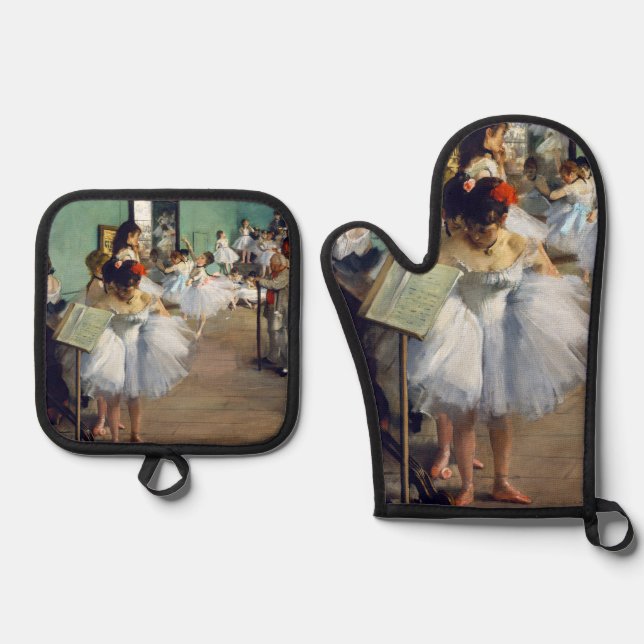 Edgar Degas - The Dance Class Oven Mitt & Pot Holder Set (Front)