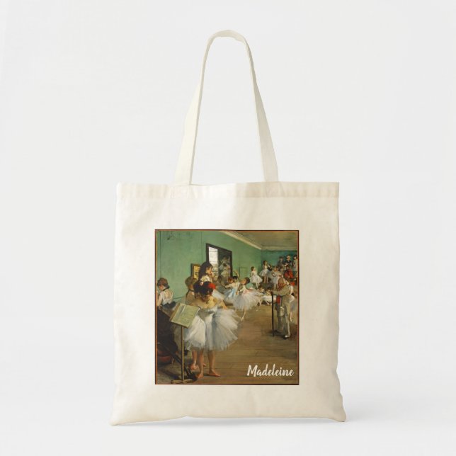 Edgar Degas The Dance Class Personalized Ballerina Tote Bag (Front)