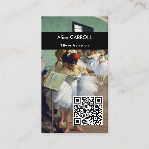 Edgar Degas _ The Dance Class _ QR Code Business Card