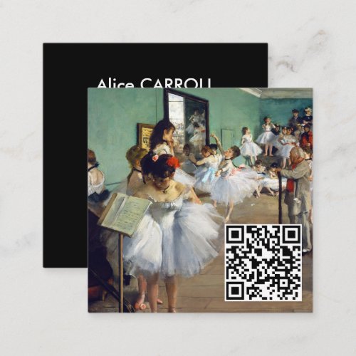 Edgar Degas _ The Dance Class _ QR Code Square Business Card