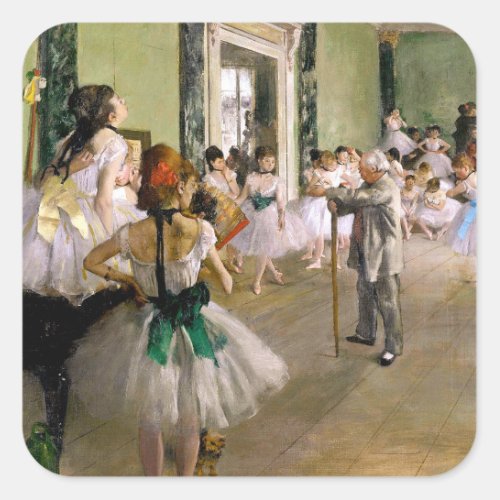 Edgar Degas The Dance Class Square Sticker