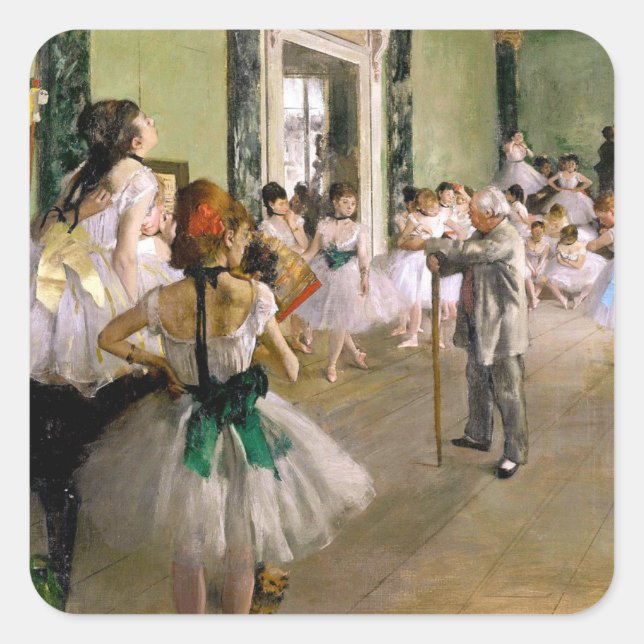Edgar Degas The Dance Class Square Sticker (Front)