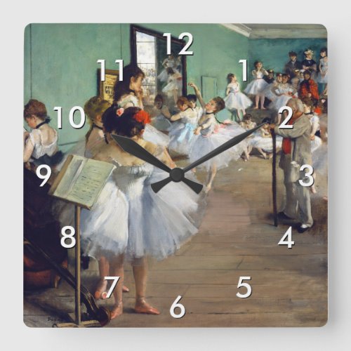 Edgar Degas _ The Dance Class Square Wall Clock