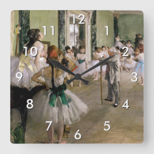 Edgar Degas - The Dance Class Square Wall Clock