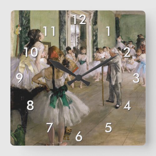 Edgar Degas _ The Dance Class Square Wall Clock