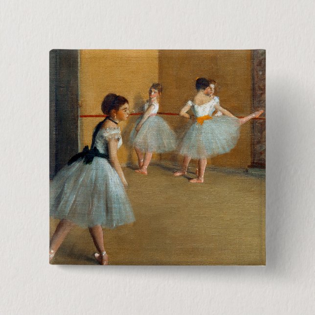 Edgar Degas The Dance Foyer at the Opera Button (Front)
