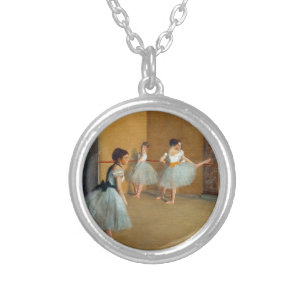 Edgar Degas The Dance Foyer at the Opera Silver Plated Necklace