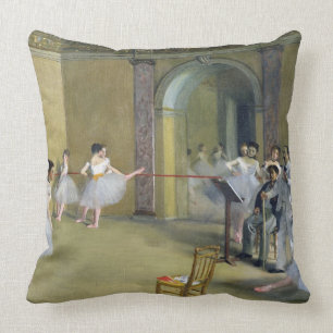 Edgar Degas   The Dance Foyer at the Opera Throw Pillow