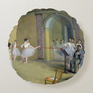 Edgar Degas   The Dance Foyer Round Pillow
