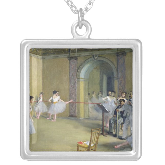 Edgar Degas | The Dance Foyer Silver Plated Necklace (Front)