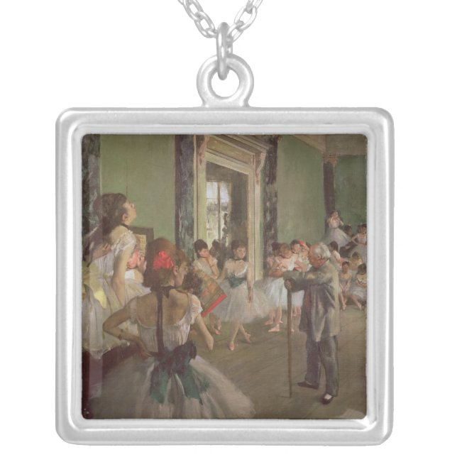 Edgar Degas | The Dancing Class, c.1873-76 Silver Plated Necklace (Front)